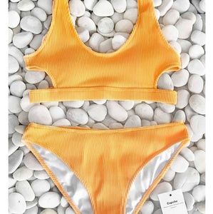 cupshe medium yellow bikini
